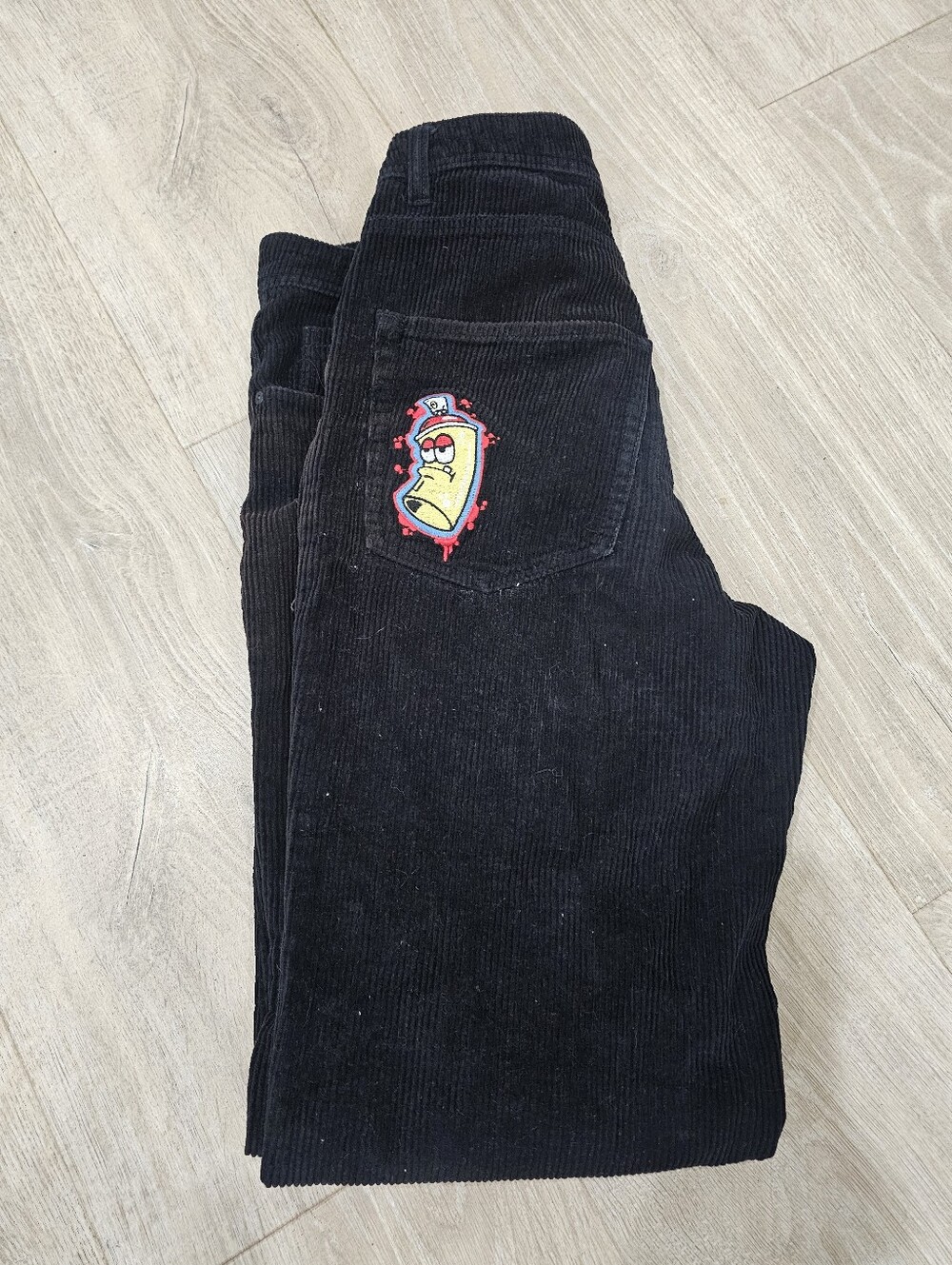 Men's Empyre Spray Can Black Corduroy Pants